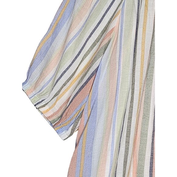 Como Vintage button up Short Balloon Sleeve Blouse Size XL - Picture 9 of 9